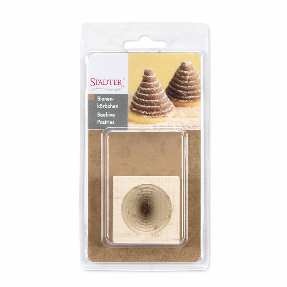 Städter beehive, wooden embossing mold, cookie mold, speculaas mold, wood, Ø 3.5 cm, 841314