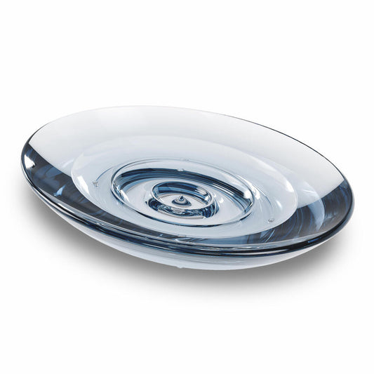 Umbra Soap Dish Droplet, Soap Tray, Soap Holder, Oval, with Drain, Acrylic, Denim Blue, 020162-1191