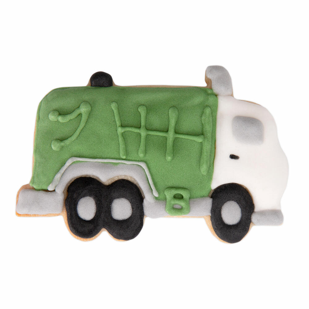 Städter embossed cookie cutter garbage truck, cookie cutter, cookie mold, PP plastic, orange, 7.5 cm, 171947