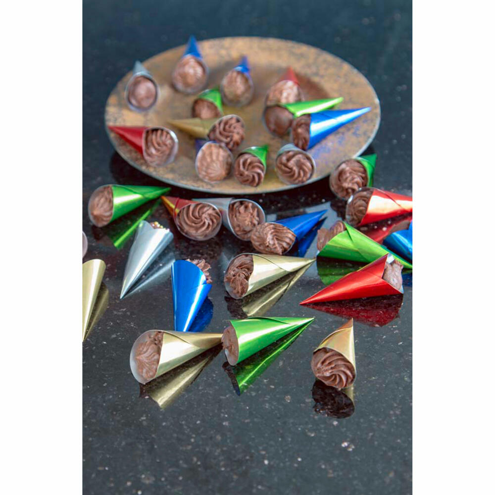 Städter praline cones, 100 pieces, praline molds, praline bags, praline molds, Ø 23 x 55 mm, 330061