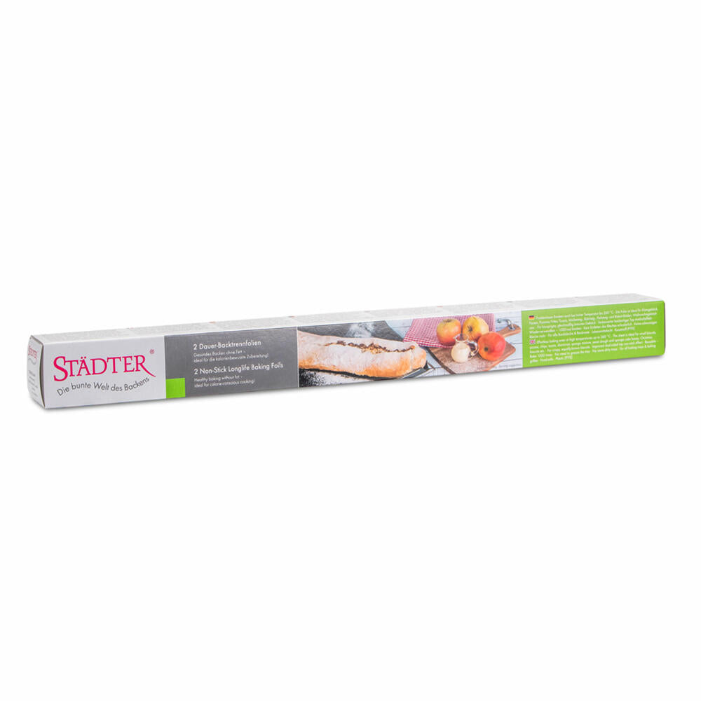 Städter permanent baking release liner, set of 2, permanent baking foil, baking paper, reusable, black, 33 x 40 cm, 409149