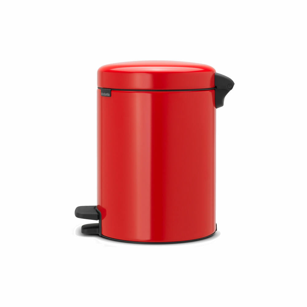 Brabantia Newicon Pedal Bin, Trash can, Waste bin, Passion Red, Red, 5 L, 112089