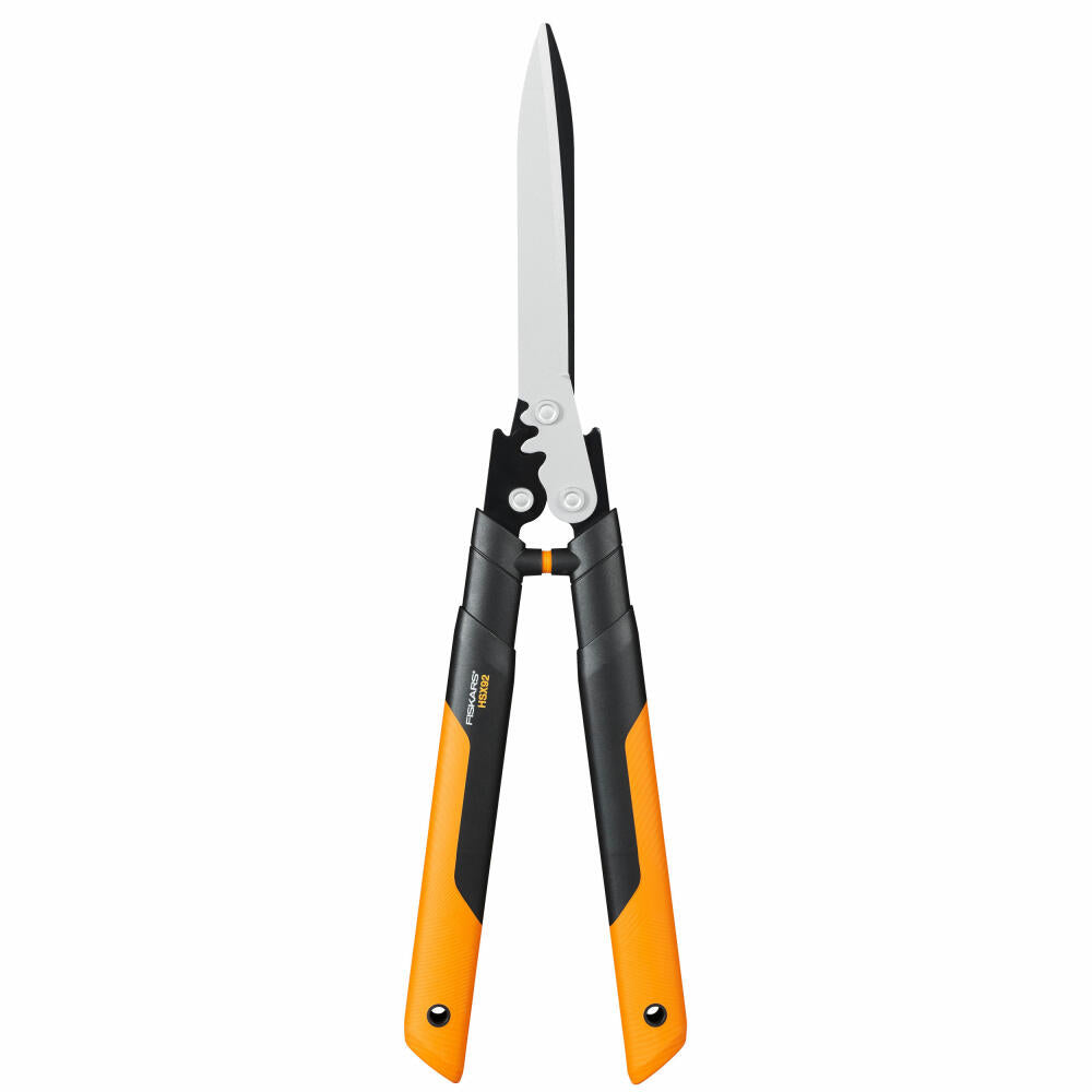 Fiskars PowerGear X Getriebe-Heckenschere HSX92, Hecken Schere, Gartenschere, Gartenzubehör, Stahl, Schwarz / Orange, 63 cm, 1023631