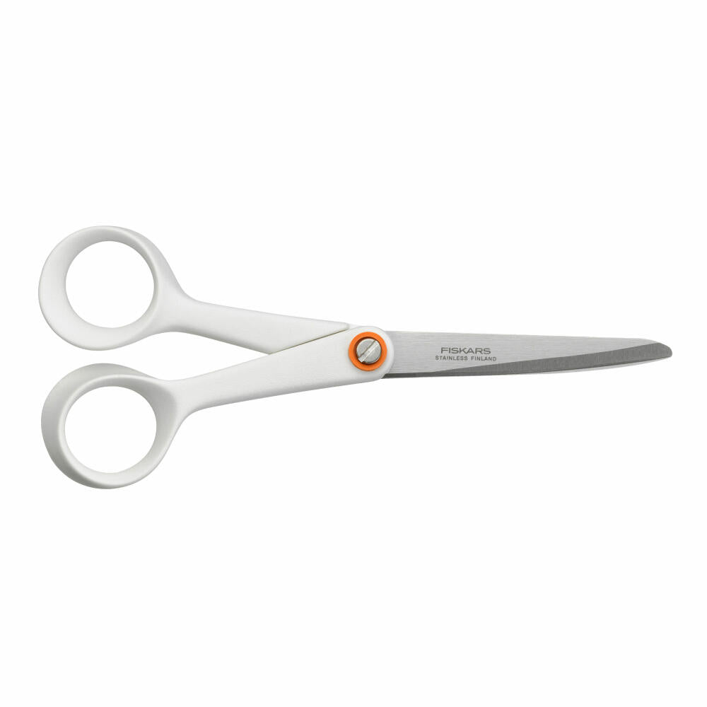 Fiskars Functional Form Universalschere Klein, Schere, Küchenschere, Küchenhelfer, Edelstahl, Weiß, 17 cm, 1020413