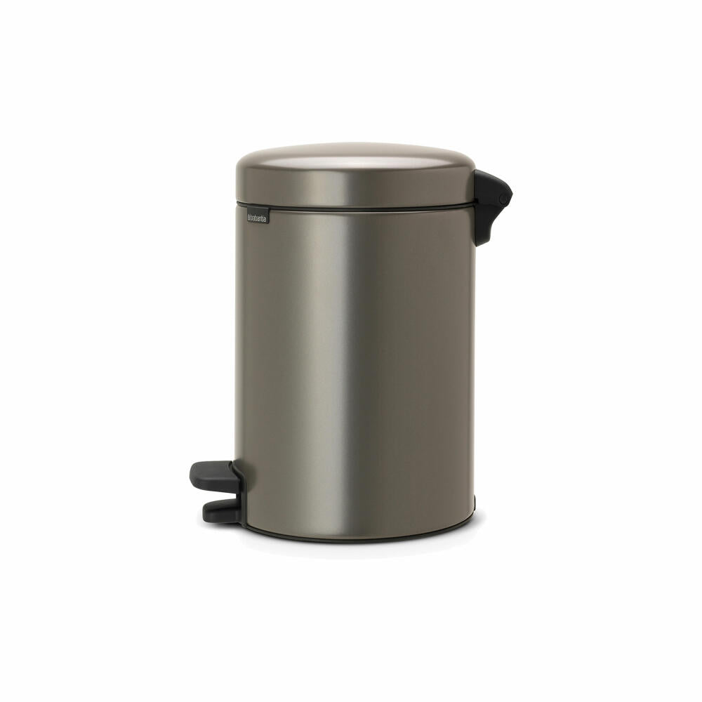 Brabantia Newicon Treteimer, Mülleimer, Abfalleimer, Platinum, 5 L, 112683