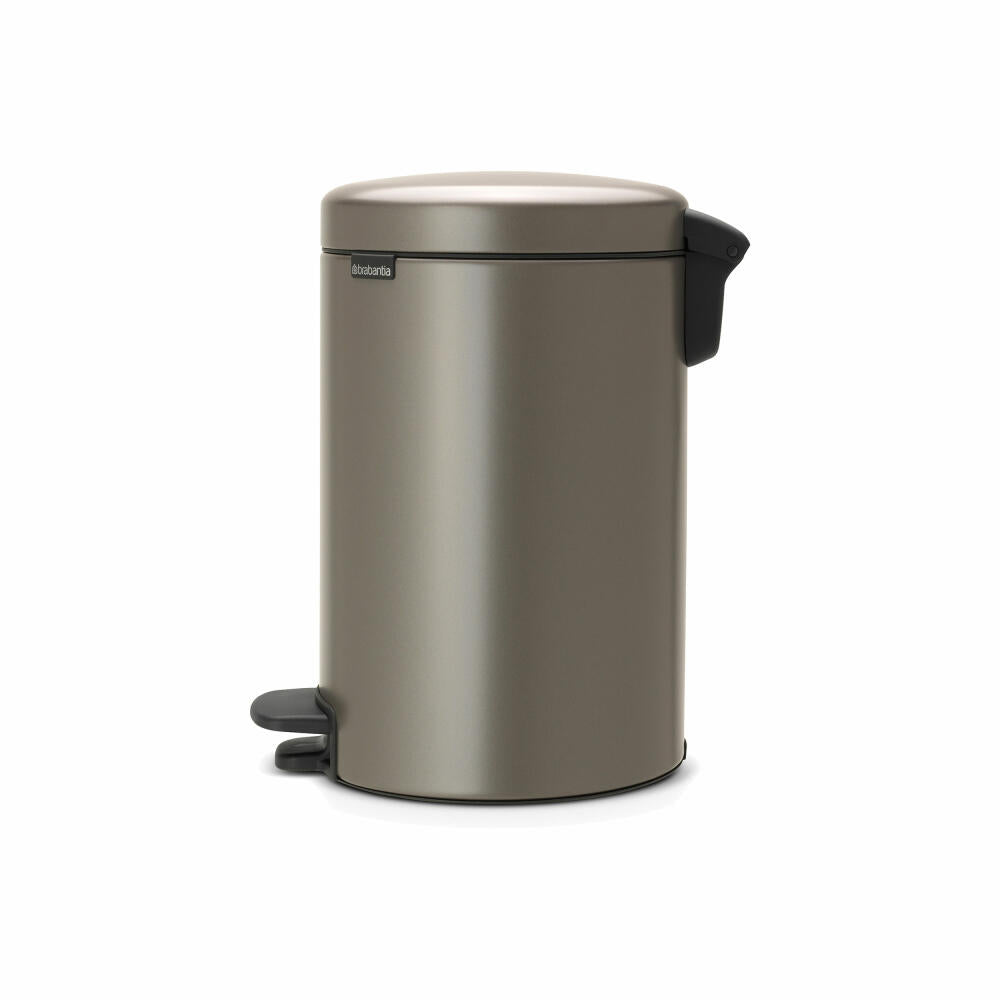 Brabantia Newicon Treteimer, Mülleimer, Abfalleimer, Platinum, 12 L, 113628