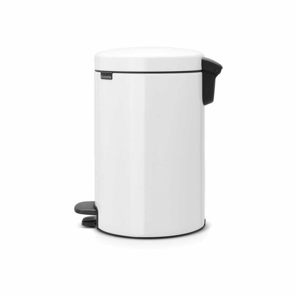 Brabantia Newicon Treteimer, Mülleimer, Abfalleimer, White, Weiß, 12 L, 111969