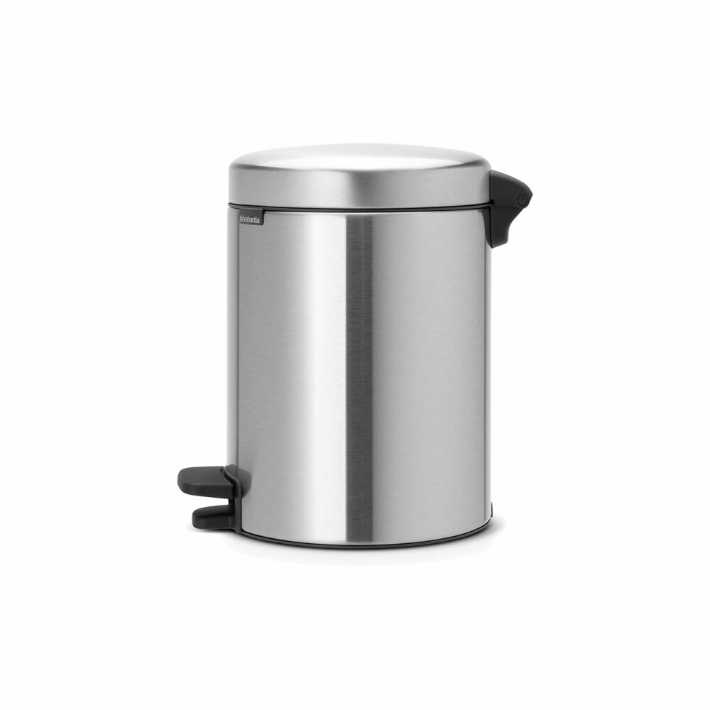 Brabantia Newicon Pedal Bin, Trash can, Waste bin, Matt Steel, 5 L, 112645