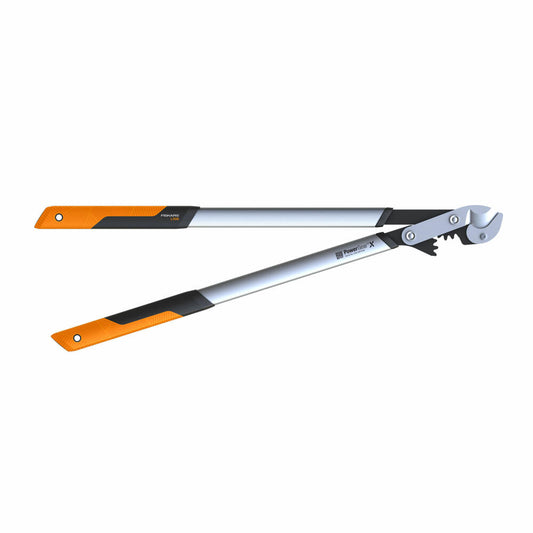 Fiskars PowerGearX Amboss-Getriebeastschere LX99-L, Getriebe Astschere, Gartenschere, Gartenzubehör, Stahl, Schwarz / Orange, 80 cm, 1020189