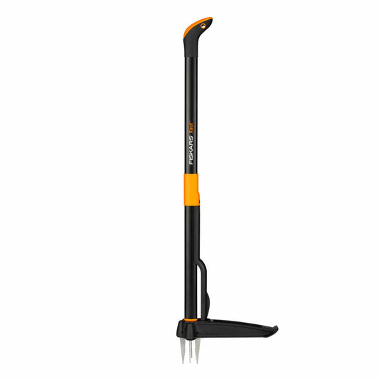 Fiskars Xact Unkrautstecher, Unkraut Stecher, Gartenstecher, Gartenzubehör, Stahl / Kunststoff, Schwarz / Orange, 100 cm, 1020126