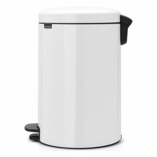 Brabantia Newicon Treteimer, Mülleimer, Abfalleimer, White, Weiß, 20 L, 111846