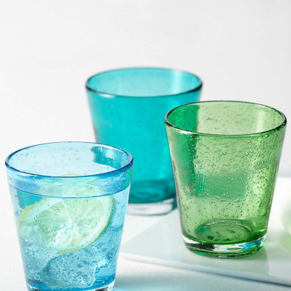 Leonardo Burano Becher, Wasserglas, Trinkglas, Trinkbecher, Glas, Laguna, Türkis, 230 ml, 034758