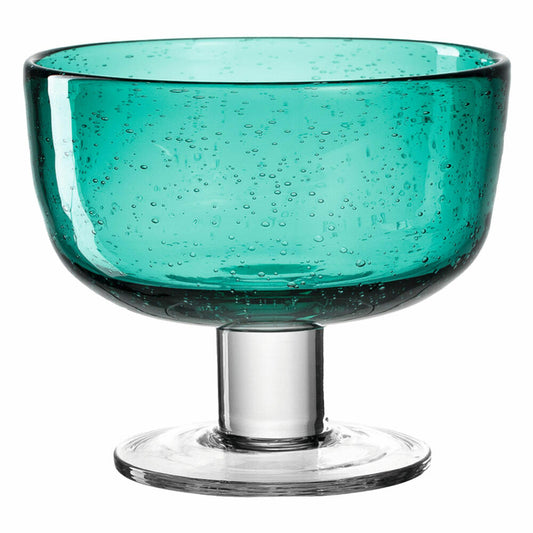 Leonardo Burano bowl on foot, set of 6, glass bowl, ice cream bowl, dessert bowl, small bowl, glass, Laguna, turquoise, Ø 12 cm, 034755