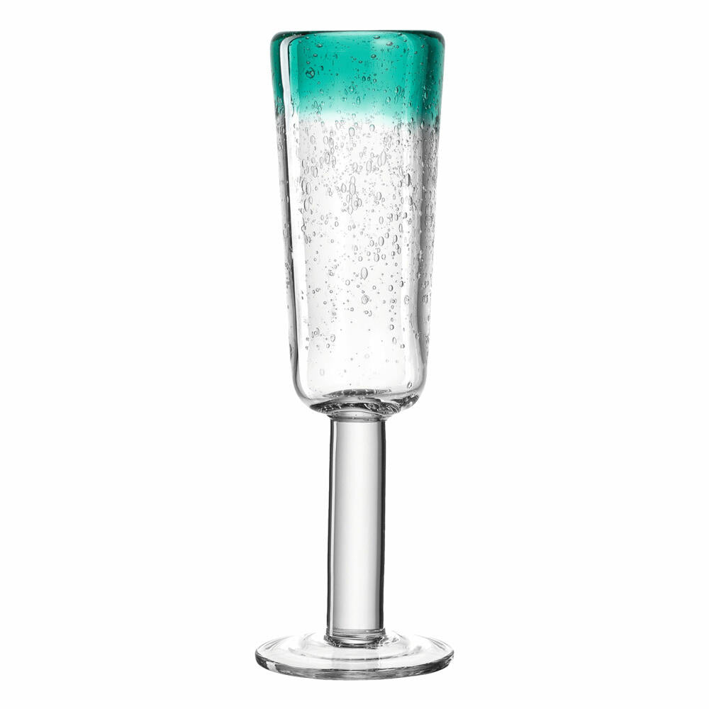 Leonardo Burano sparkling wine glass, set of 6, sparkling wine glass, champagne glass, champagne flute, prosecco glass, champagne, Laguna, turquoise, 100 ml, 034752