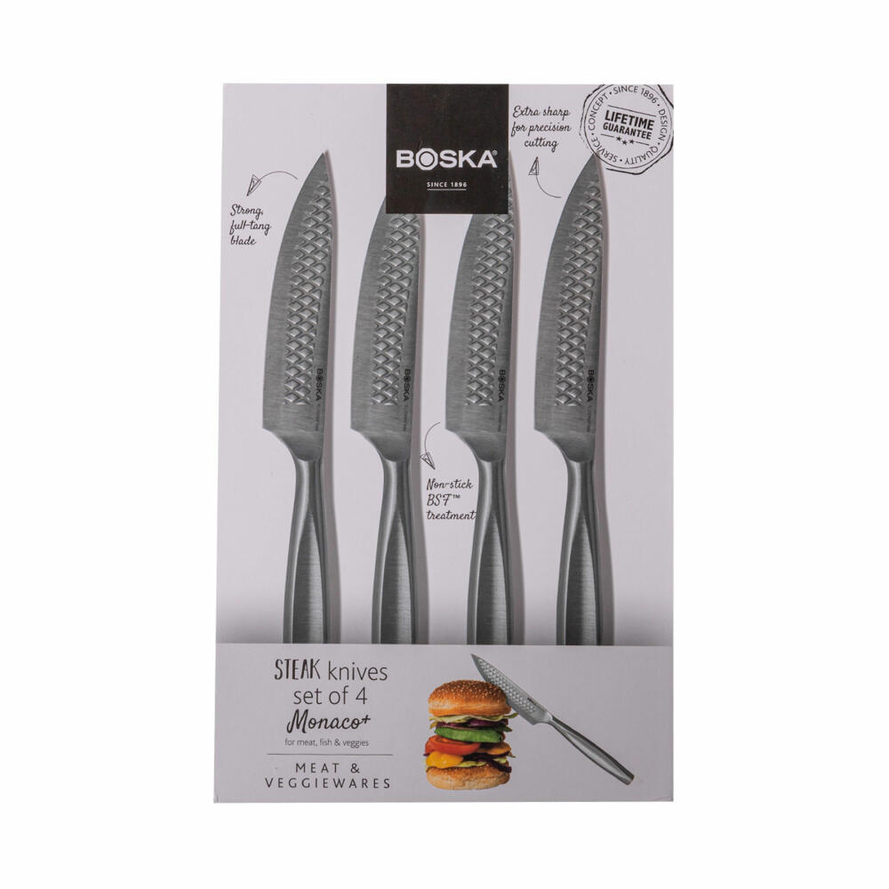 Boska Steakmesser Monaco+ 4er Set, Fleischmesser, Edelstahl, Silber, 307131