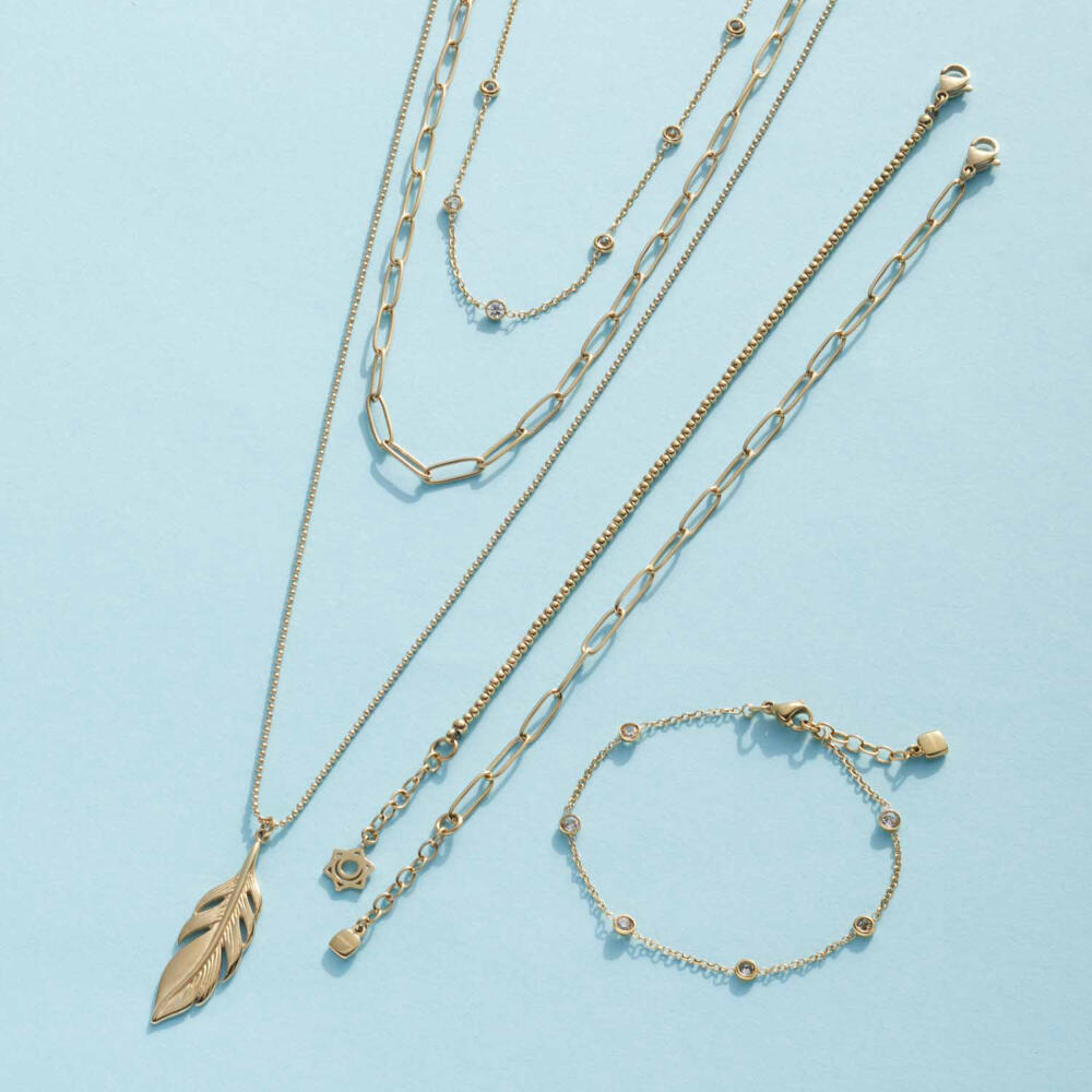 Leonardo Jewels Halskette Mini CIAO, Schmuckkette, Edelstahl, Gold, 022919