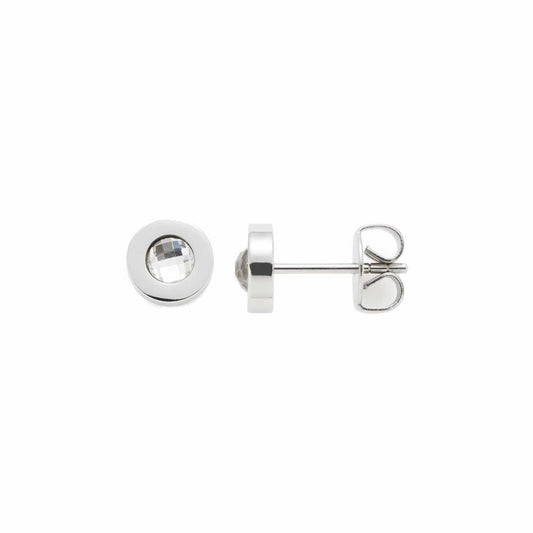 Leonardo Jewels ear studs Isa Sommer Special steel/clear set of 2, jewelry studs, earrings, stainless steel, silver, 022873