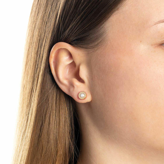 Leonardo Jewels ear studs Isa Sommer Special gold/white set of 2, jewelry studs, earrings, stainless steel, gold, 022877