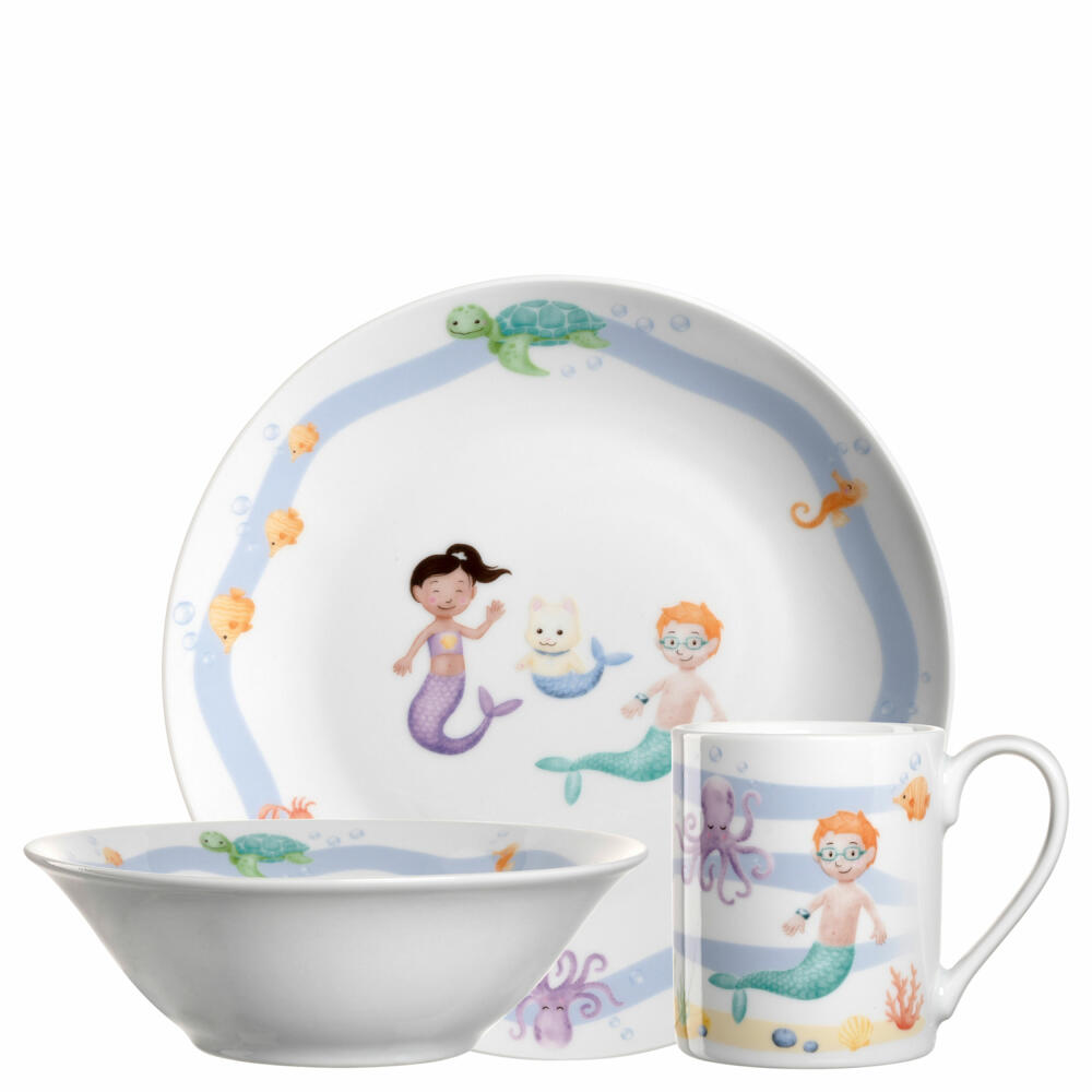 Leonardo children's tableware Bambini Avventura Sea 3-piece, porcelain, multi-colored, 022803