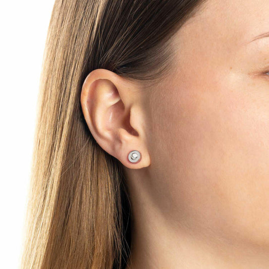 Leonardo Jewels ear studs Isa Sommer Special steel/clear set of 2, jewelry studs, earrings, stainless steel, silver, 022873