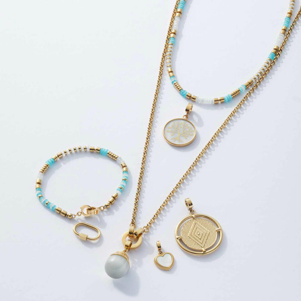 Leonardo Jewels Pendant Elna Clip&amp;Mix, Jewelry Pendant, Necklace Pendant, Stainless Steel, White, 022893