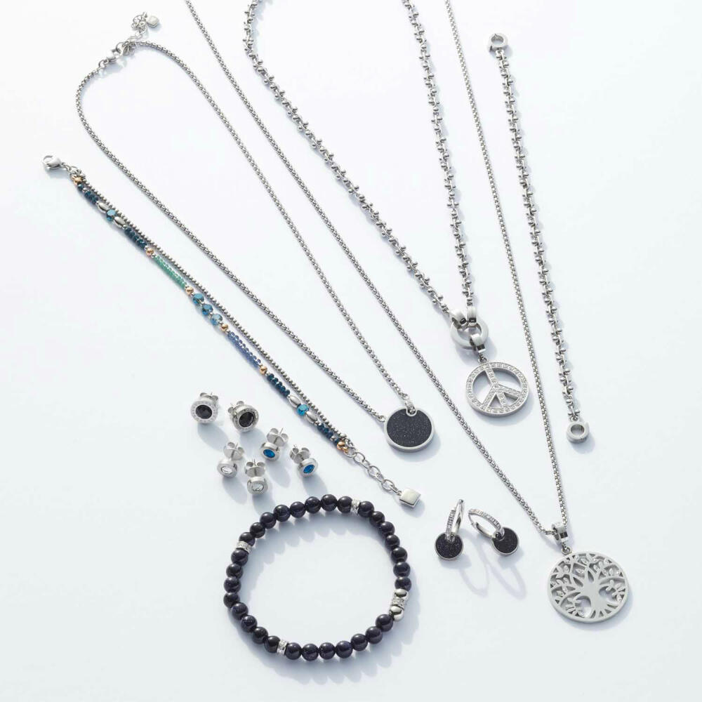 Leonardo Jewels ear studs Isa Sommer Special steel/clear set of 2, jewelry studs, earrings, stainless steel, silver, 022873