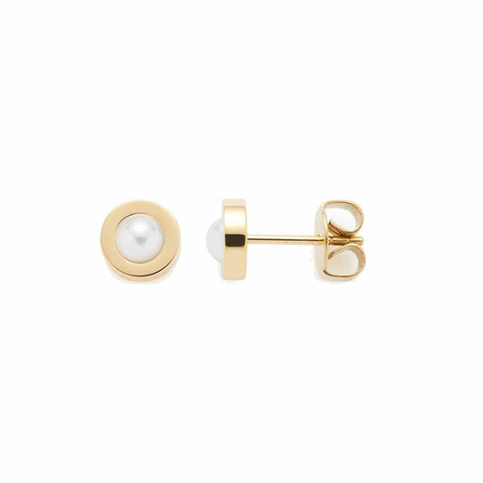 Leonardo Jewels ear studs Isa Sommer Special gold/white set of 2, jewelry studs, earrings, stainless steel, gold, 022877
