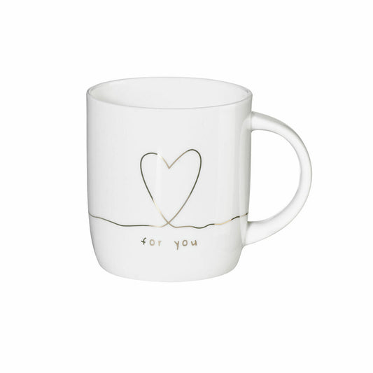 ASA Selection Henkelbecher For You, Fine Bone China, Weiß glänzend, 350 ml, 18070414