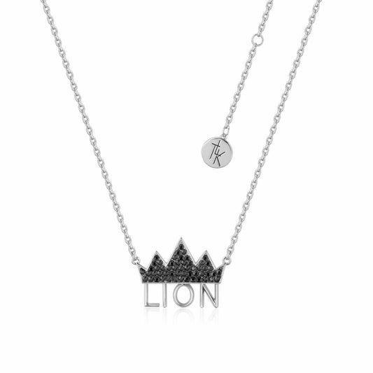 Goebel Couture Kingdom König der Löwen Halskette Krone, Kette, Schriftzug Lion, Schmuck, Weißgold, 3.5 cm, 12102071