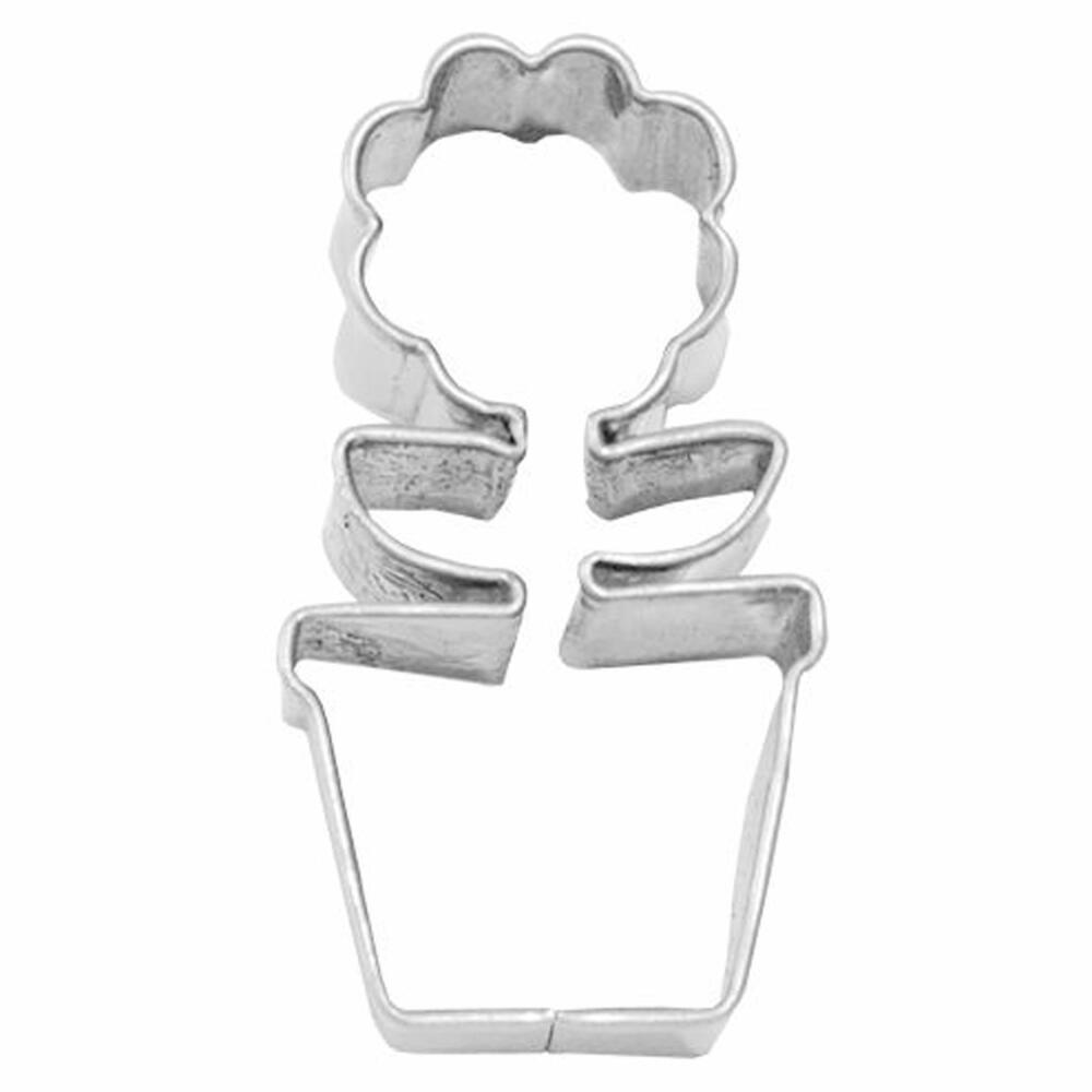 Birkmann flowerpot cookie cutter, cookie cutter, cookie shape, biscuit, biscuits, stainless steel, 4.5 cm, 193833