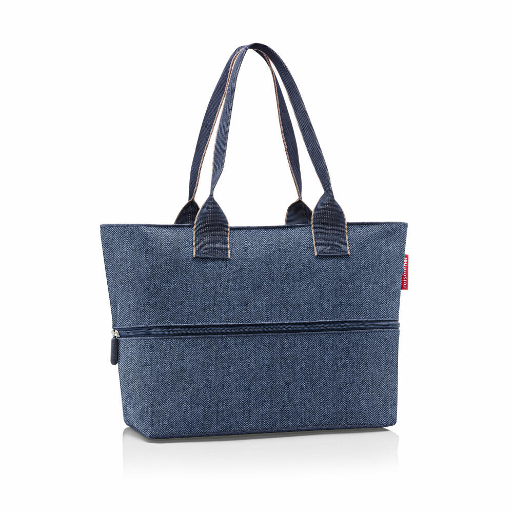 reisenthel shopper e1, Einkaufstasche, Herringbone Dark Blue, 12 L, RJ4113