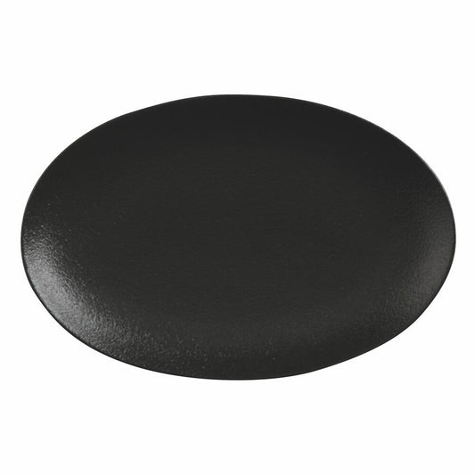 Maxwell &amp; Williams Caviar Black Platter Oval, Serving Platter, Premium Ceramic, Black, 25 x 16 cm, AX0204