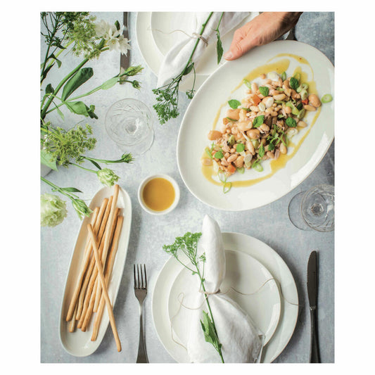 Maxwell & Williams White Basics Platte oval, Servierplatte, Porzellan, Weiß, 25 x 16 cm, AX0393