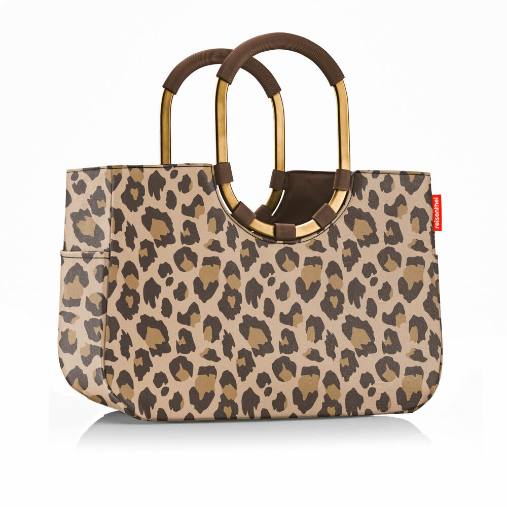 reisenthel loopshopper L, shopping bag, recycled PET, Frame Leo Macchiato, 25 L, OR6047