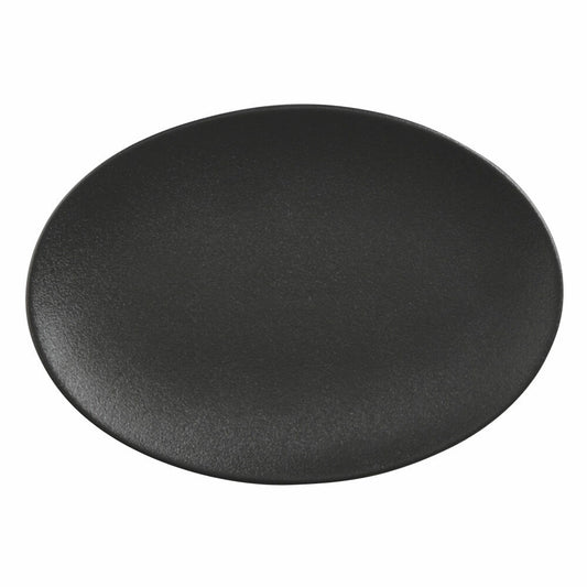 Maxwell &amp; Williams Caviar Black Oval Plate, Serving Plate, Premium Ceramic, Black, 35 x 25 cm, AX0206