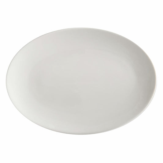 Maxwell & Williams White Basics Platte oval, Servierplatte, Porzellan, Weiß, 35 x 25 cm, AX0395