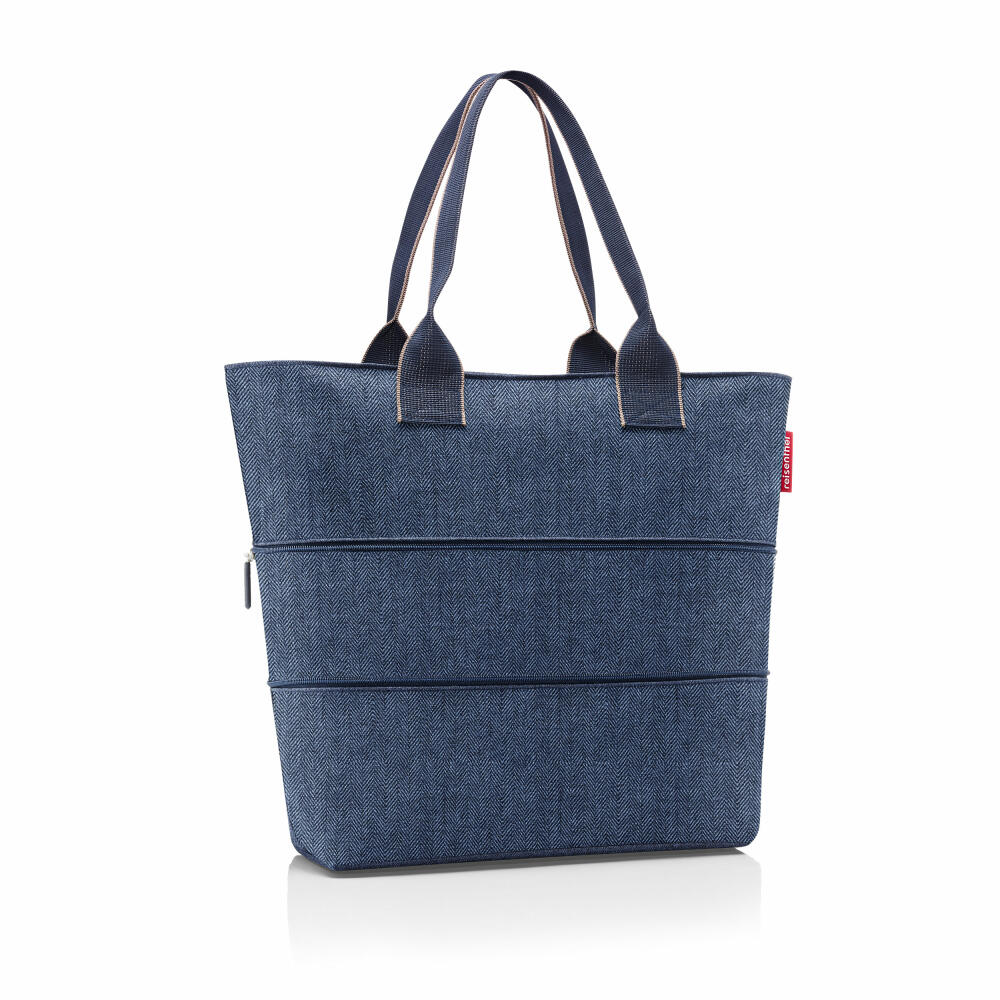 reisenthel shopper e1, Einkaufstasche, Herringbone Dark Blue, 12 L, RJ4113