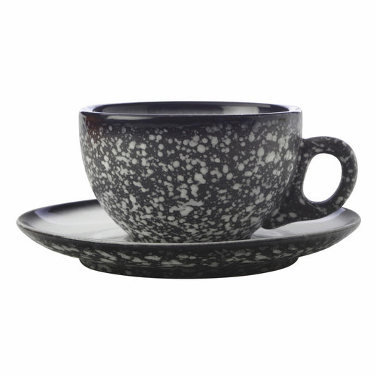 Maxwell & Williams Caviar Granite Tasse Mit Untertasse, Becher, Premium-Keramik, Granit, 250 ml, AX0358