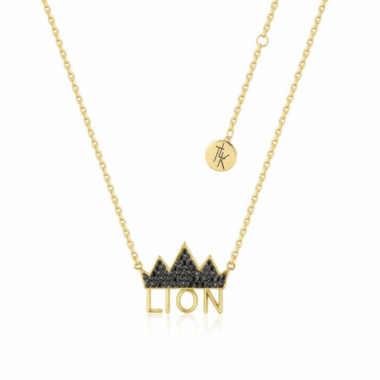 Goebel Couture Kingdom König der Löwen Halskette Krone, Kette, Schriftzug Lion, Schmuck, Gelbgold, 3.5 cm, 12102081