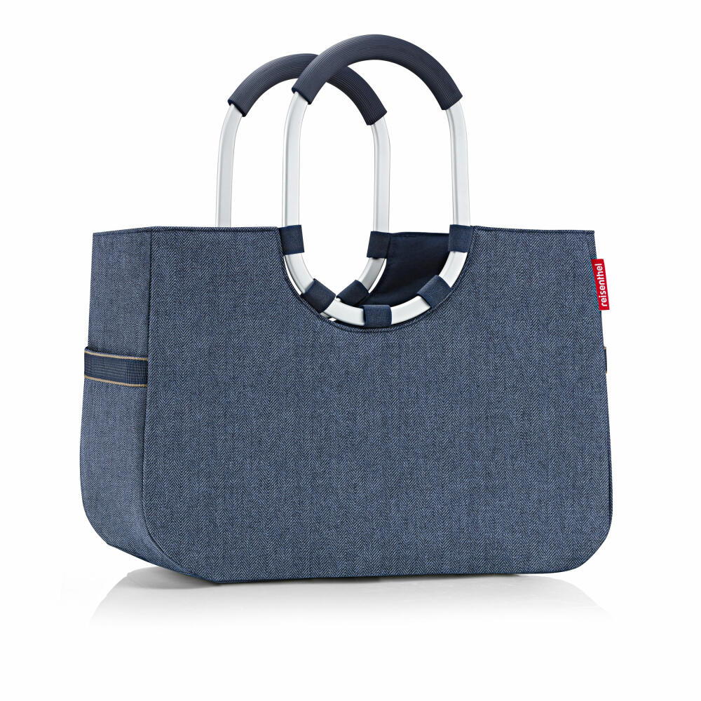 reisenthel loopshopper L, Einkaufstasche, Herringbone Dark Blue, 25 L, OR4113