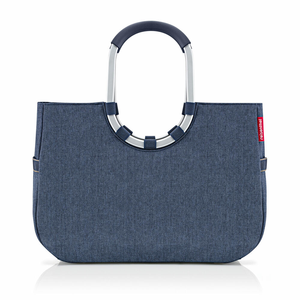 reisenthel loopshopper L, Einkaufstasche, Herringbone Dark Blue, 25 L, OR4113