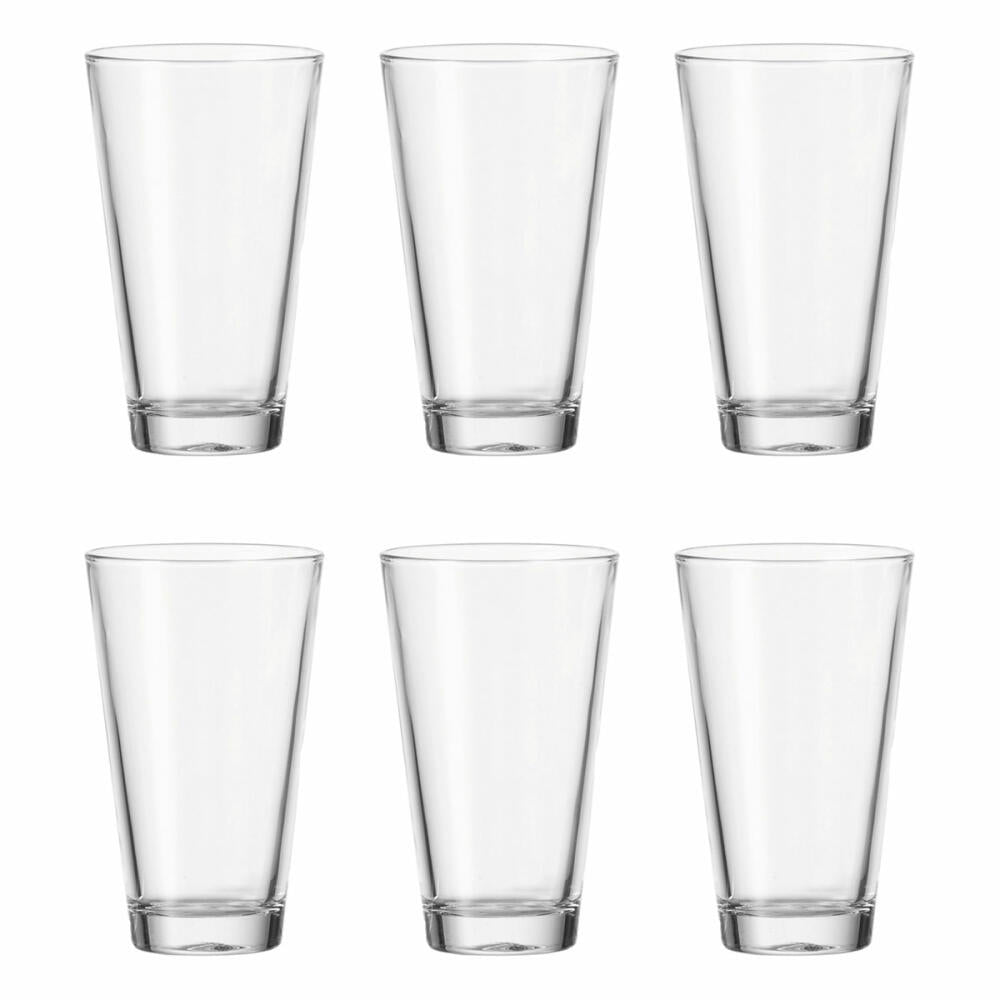 Leonardo Ciao mug large, set of 6, drinking glass, water glass, glass, 300 ml, 61704