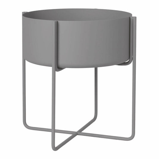 Blomus Pflanzgefäß mit Gestell KENA, Blumentopf, Pflanztopf, Stahl pulverbeschichtet, steel gray, 66024