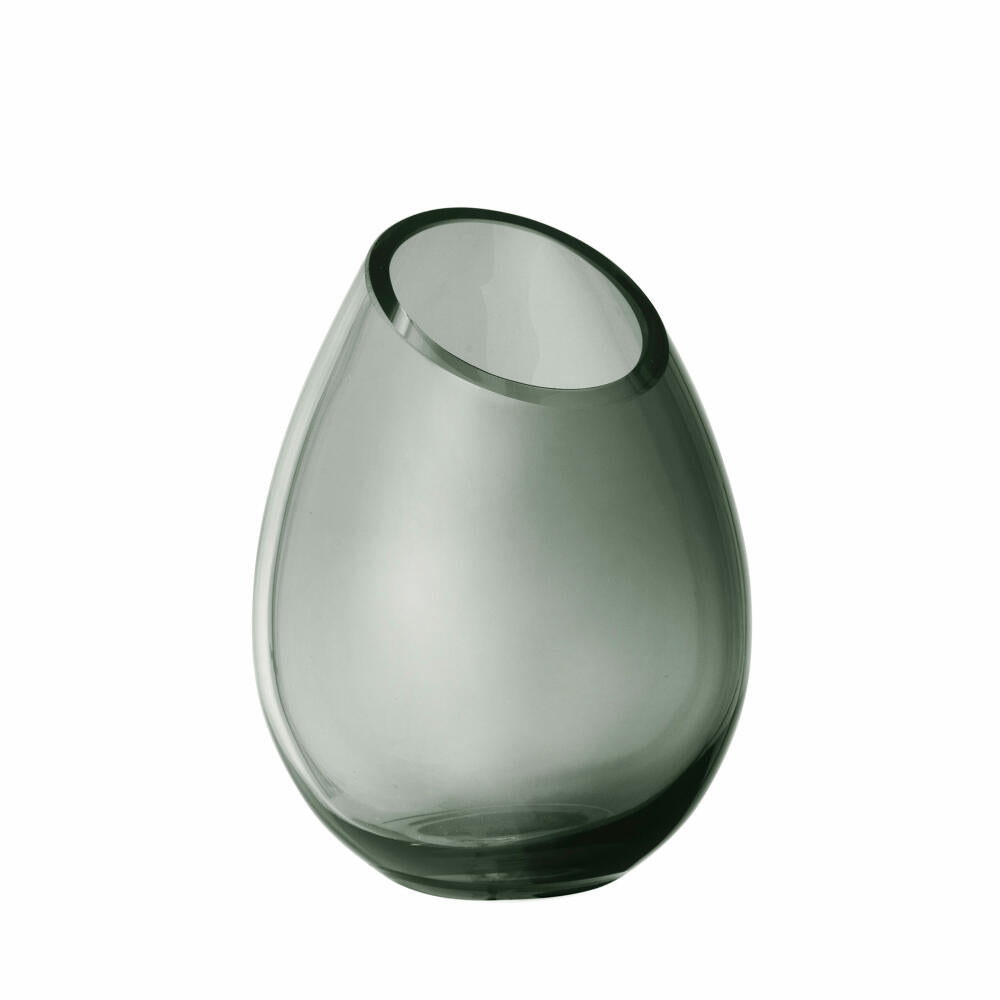 Blomus DROP Vase, Dekovase, Blumenvase, Glasvase, Glas farbig, smoke, 16.7 cm, 65963