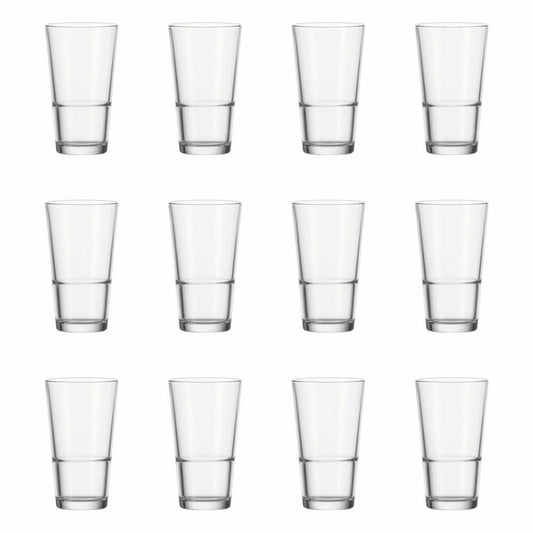 Leonardo Event Stapelbecher 12er Set, Longdrinkglas, Trinkglas, Wasserglas, Glas, 330 ml, 61700