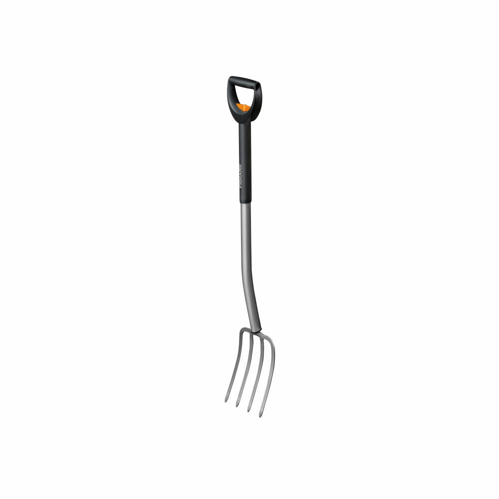 Fiskars SmartFit Teleskop-Spatengabel, Gartengabel, Mistgabel, Gartenzubehör, Stahl / Kunststoff, Grau / Schwarz, 125 cm, 1000630