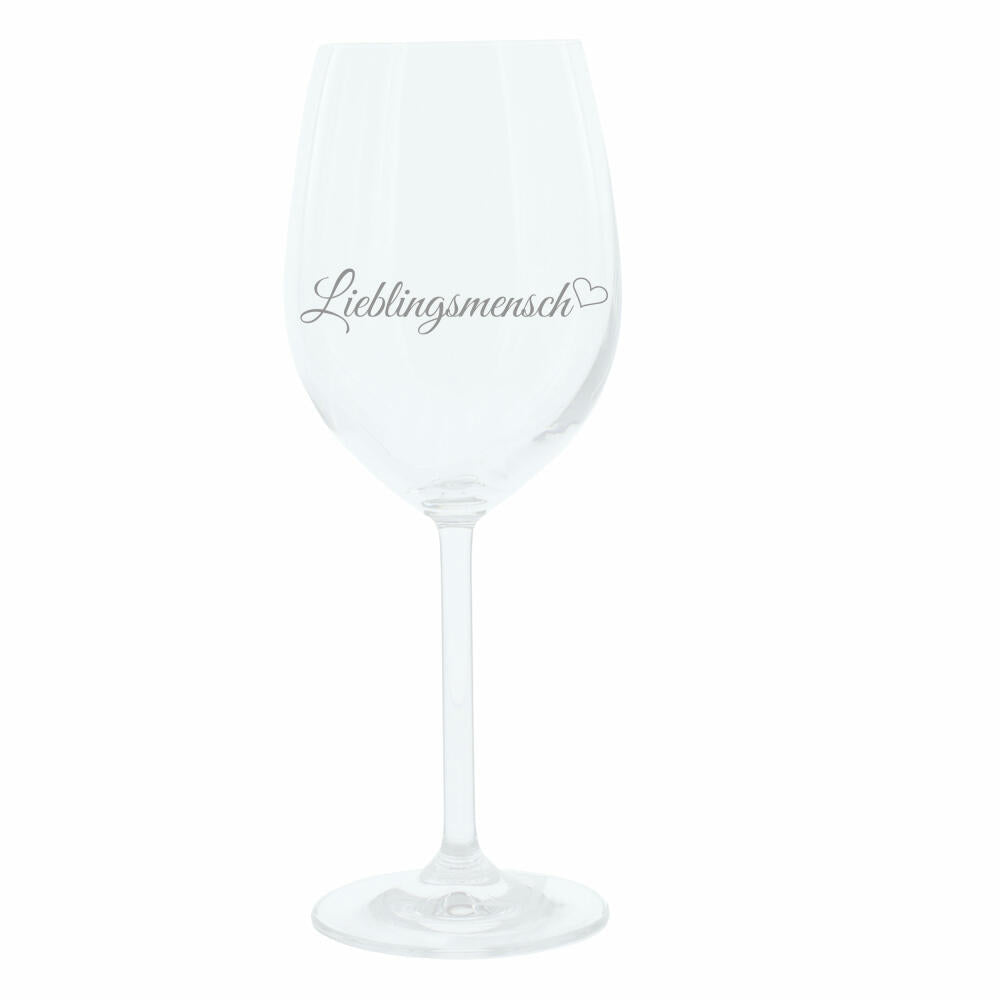 Leonardo Weinglas 400 ml, Lieblingsmensch, Geschenk Stimmungsglas mit lustiger Gravur, Moodglas, 22 cm