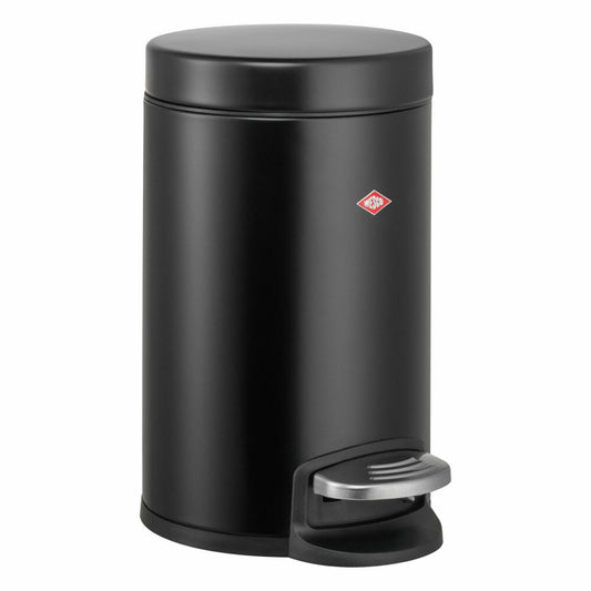 Wesco pedal bin 123, pedal waste bin, trash can, waste bin, powder-coated sheet steel, matt black, 13 liters, 123212-73