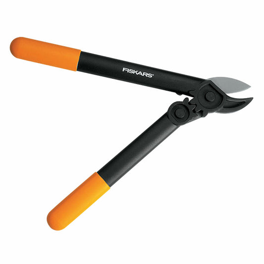 Fiskars PowerGear Amboss-Getriebeastschere L31, Getriebe Astschere, Gartenschere, Gartenzubehör, Stahl, Schwarz / Orange, 39 cm, 1000581