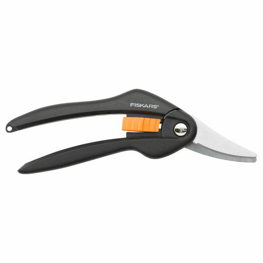 Fiskars SingleStep Allzweckschere SP27, Allzweck Schere, Gartenschere, Gartenzubehör, Stahl, Schwarz / Orange, 20.5 cm, 1000570